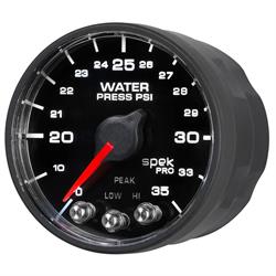 Auto Meter P543328-N1 Spek-Pro Water Press. Gauge, 2-1/16, 0-35 PSI,