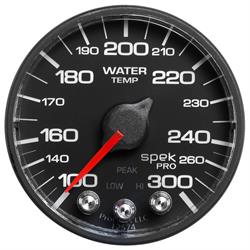 Auto Meter P546328 Spek-Pro Water Temp Gauge, 2-1/16, 100-300 Deg., Flat