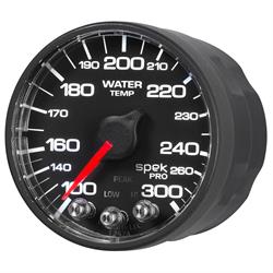 Auto Meter P546328 Spek-Pro Water Temp Gauge, 2-1/16, 100-300 Deg., Flat