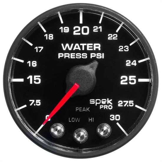 Auto Meter P550328-N1 Spek-Pro Water Press. Gauge, 2-1/16, 0-30 PSI,