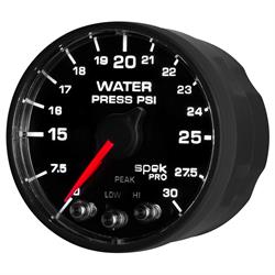Auto Meter P550328-N1 Spek-Pro Water Press. Gauge, 2-1/16, 0-30 PSI,