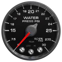 Auto Meter P550328-N1 Spek-Pro Water Press. Gauge, 2-1/16, 0-30 PSI,