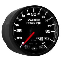 Auto Meter P551328-N1 Spek-Pro Water Press. Gauge, 2-1/16, 0-40 PSI,