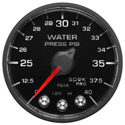 Auto Meter P551328-N1 Spek-Pro Water Press. Gauge, 2-1/16, 0-40 PSI,