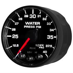 Auto Meter P551328-N1 Spek-Pro Water Press. Gauge, 2-1/16, 0-40 PSI,