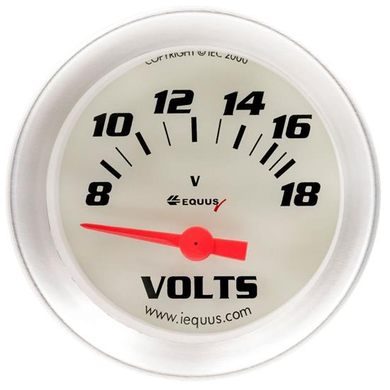 Equus E8268 8000 Series 2 Inch Electric Volt Gauge, 8-18V