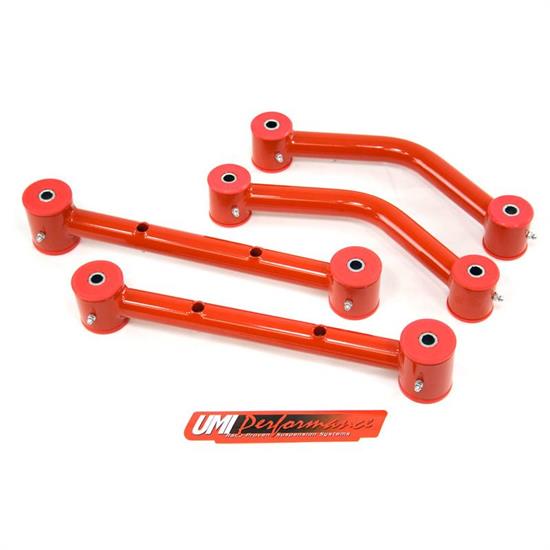 UMI 501518-R 71-75 H-Body Upper & Lower Control Arm Kit, Red