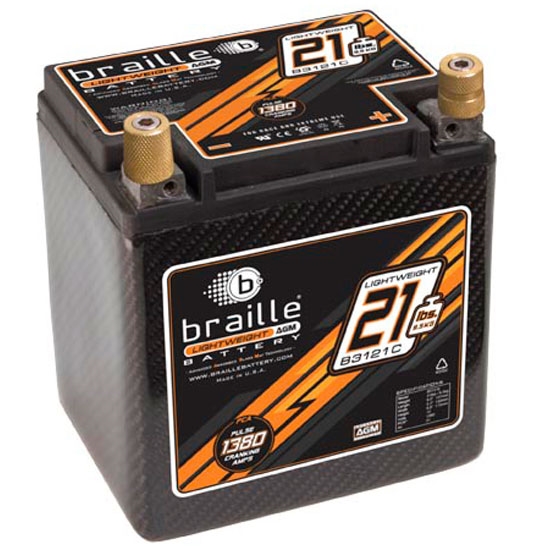 Braille B3121C Carbon Fiber Battery, 550 CCA