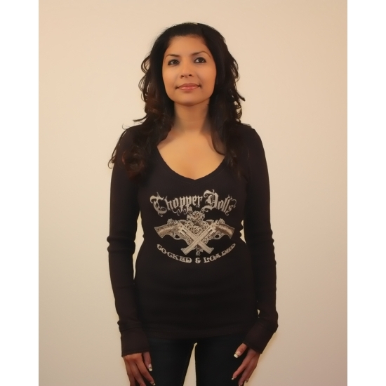 Chopper Dolls Cocked and Loaded V-Neck Long Sleeve