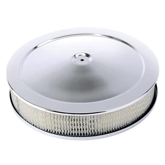 Chrome Deep Dish Performance Air Cleaner, 14 x 4 Inch, 4 Barrel Carb.