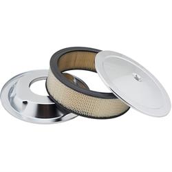Chrome Deep Dish Performance Air Cleaner, 14 x 4 Inch, 4 Barrel Carb.