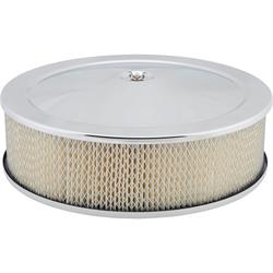 Chrome Deep Dish Performance Air Cleaner, 14 x 4 Inch, 4 Barrel Carb.