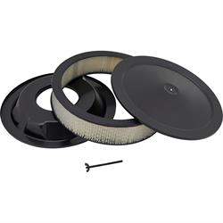Universal Black 14 Inch Round Air Cleaner Set, 3 Inch Tall