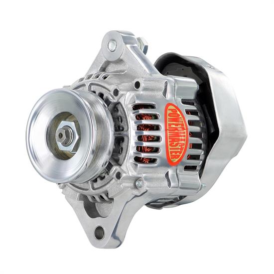 Powermaster 28163 Denso Style Race Alternator, 75A, 100mm, Polish