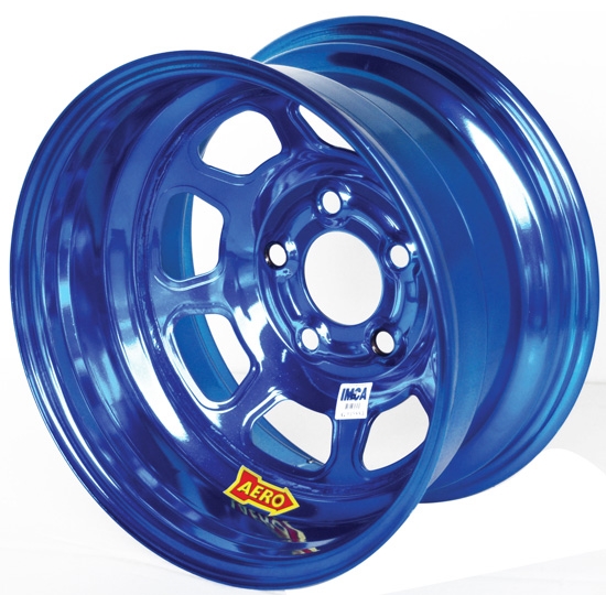 Aero 52-984530BLU 52 Series 15x8 Wheel, 5 on 4-1/2 BP, 3 Inch BS IMCA