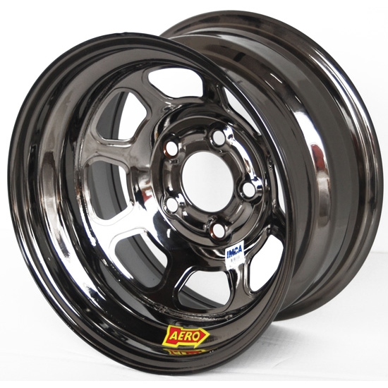 Aero 52-984730BLK 52 Series 15x8 Wheel, 5 on 4-3/4 BP, 3 Inch BS IMCA