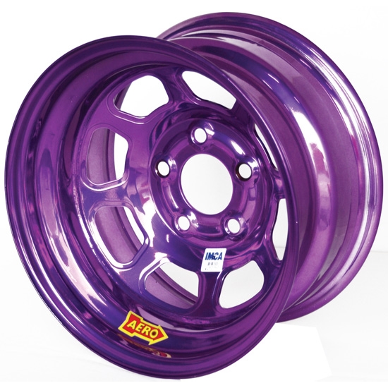 Aero 52-985030PUR 52 Series 15x8 Inch Wheel, 5 on 5 BP, 3 Inch BS IMCA