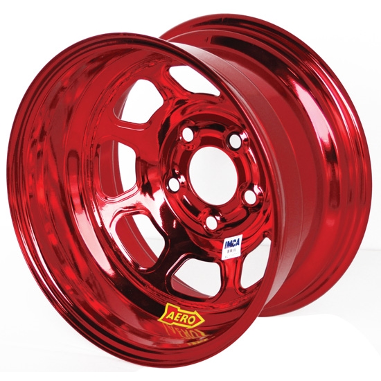 Aero 52-985040RED 52 Series 15x8 Inch Wheel, 5 on 5 BP, 4 Inch BS IMCA