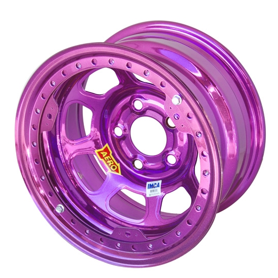 Aero 53-984720PUR 53 Series 15x8 Wheel, BL, 5 on 4-3/4, 2 Inch BS IMCA