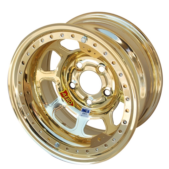 Aero 53-984730GOL 53 Series 15x8 Wheel, BL, 5 on 4-3/4, 3 Inch BS IMCA