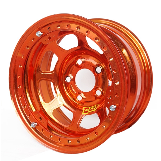 Aero 53-984740ORG 53 Series 15x8 Wheel, BL, 5 on 4-3/4, 4 Inch BS IMCA