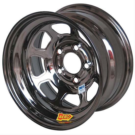 Aero 53-985010BLK 53 Series 15x8 Wheel, BL, 5 on 5 BP, 1 Inch BS IMCA