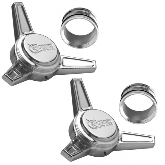 Rocket Racing Wheels RS4-D102 Rocket Vintage 3 Bar Knockoff, Deep Chrome
