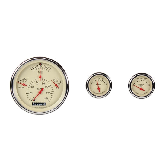 Classic Instruments CH01TSLF Gauge Set, Tan Face, 1957 Chevy