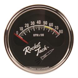 Classic Instruments RT80SLF Rocket Tachometer, 3-3/8 Inch, 8,000 RPM