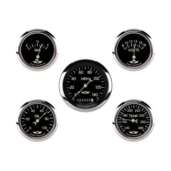 Classic Instruments CL900SRC Classic Series Five Gauge Set, 3-3/8 Inch