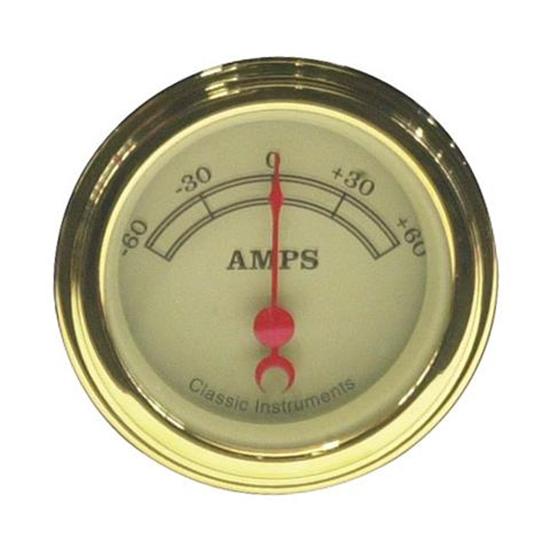 Classic Instruments VT66GLF Vintage Ammeter Gauge -2 1/8 In 60-60 Amp