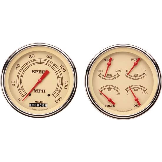 Classic Instruments CT47VT52 Pickup Gauge Sets, 47-53 GM, Beige