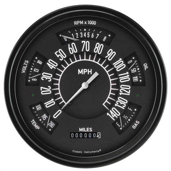 Classic Instruments Universal Six Pack Gauge Set, 5.75 Inch