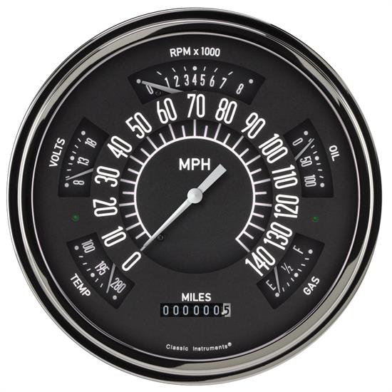 Classic Instruments Six Pack Gauge, 1949-50 Chevy