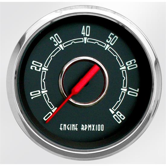 New Vintage USA 37141-01 Woodward Series 3 3/8" Tachometer Black