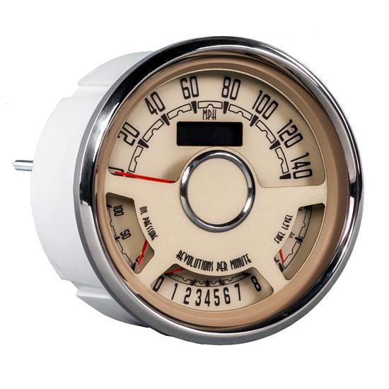 New Vintage USA 37157-02 Woodward Quadzilla Series Gauges, Beige