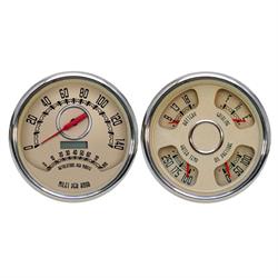 New Vintage USA 37215-02 2 Gauge Kit Woodward Series 4 3/8" Beige