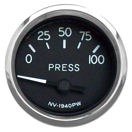 New Vintage USA 40126-01 1940 Series 2 1/16" Oil Pressure Black