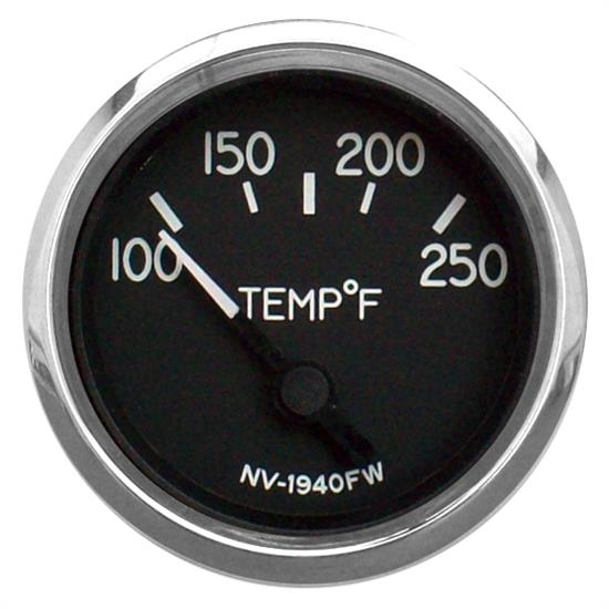 New Vintage USA 40127-01 1940 Series 2 1/16" Water Temp Black