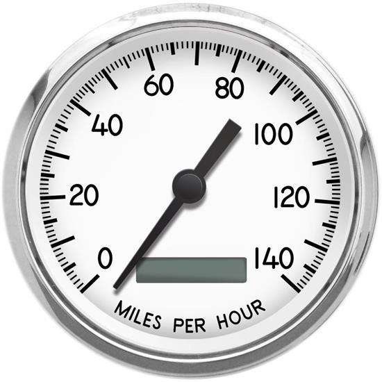 New Vintage USA 40140-03 1940 Series 3 3/8" Speedometer White
