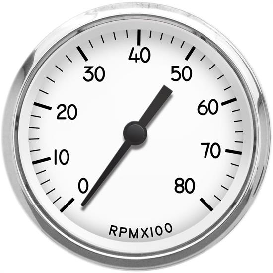 New Vintage USA 40141-03 1940 Series 3 3/8" Tachometer White
