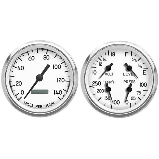 New Vintage USA 40205-03 2 Gauge Kit 1940 Series 4 3/8" White