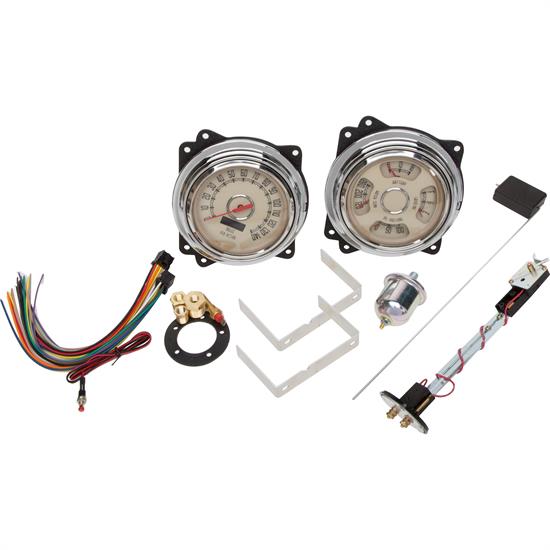 New Vintage USA 47371-02 Woodward 2 Gauge Kit Beige 47-53 Chevy