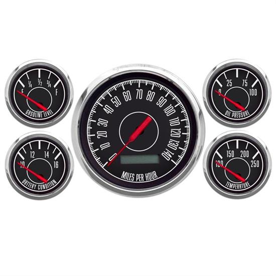 New Vintage USA 67518-01 5 Gauge Kit 1967 Series 3 3/8" Black