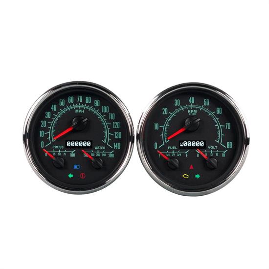 New Vintage USA 69257-01 1969 Series 3 in 1 Gauges, Black/Green