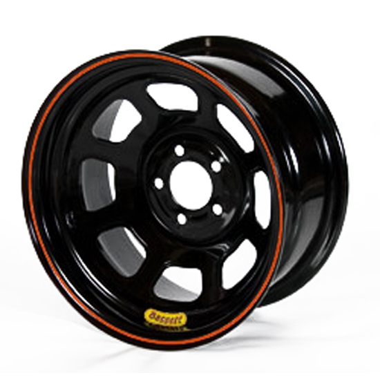 Bassett 48SF475 14X8 D-Hole 5 on 4.5 4.75 Inch Backspace Black Wheel