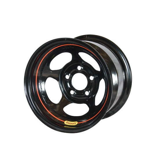 Bassett 50L53B 15X10 Inertia 5 on 5 3 Inch Backspace Black Bead Wheel