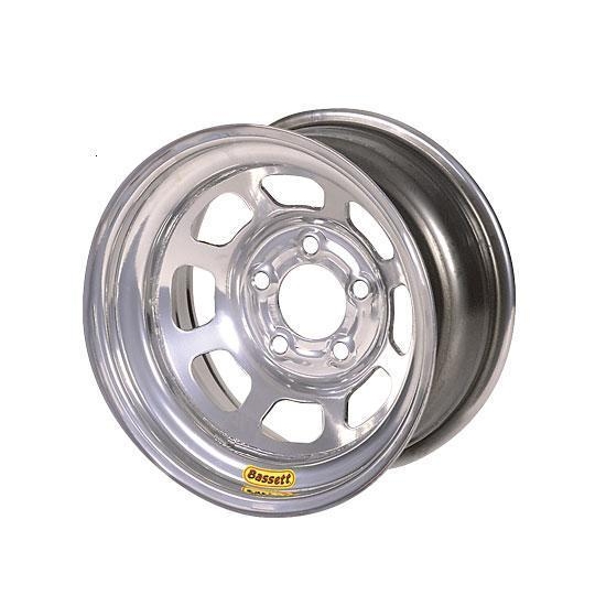 Bassett 52S52S 15X12 D-Hole Lite 5 on 5 2 Inch Backspace Silver Wheel