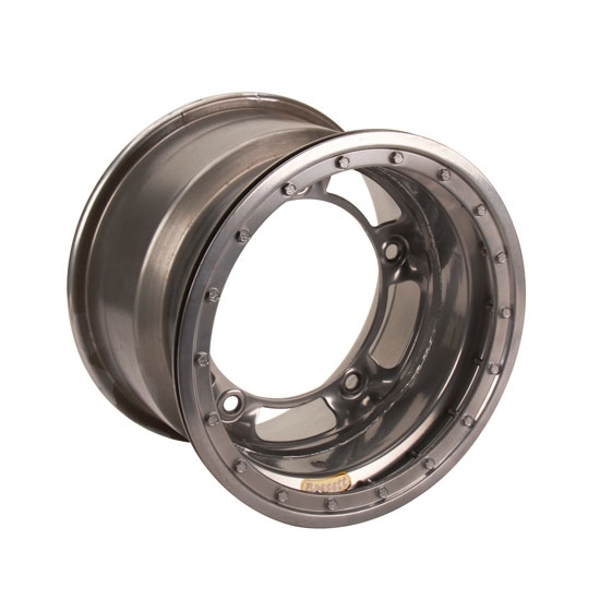 Bassett 52SR3SL 15X12 Wide-5 3 Inch BS Silver Beadlock Wheel