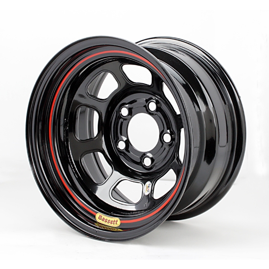 Bassett Wissota Certified D-Hole 15 Inch Wheel, 15x8, 5 on 5, Black
